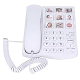 Annadue Seniorentelefon mit Großen Tasten, Verstärktem Fotospeicher Festnetz Telefon mit SOS Tasten, Schnurgebundenes Telefon für ältere Menschen mit SEH- und Hörbehinderung.