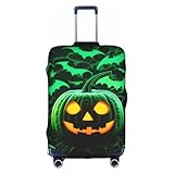 Bryptxztxt Kofferhülle Grün Geist Horror Halloween - Reiseschutz Trolleykoffer Überzüge Kratzfest & Elastisch Kofferschutzhülle für S/M/L/XL Größen, Größe 3D, S, Taschen-Organizer