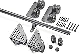 3,3 Fuß bis 20 Fuß verschiebbare Bibliotheksleiter-Hardware-Kit, Rollleiter-Hardware-Bibliotheks-Schiebeleiter-Hardware-Kit, mit Bodenrollenrädern (ohne Leiter) (Größe: 6,6 Fuß/200 cm Schienen-Kit)