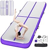FBSPORT Airtrack Matte, 20cm Hoch Verdicken 5M Tumbling Matte,Gymnastikmatte mit Luftpumpe,Trainingsmatte mit Tragetasche,Turnmatte für Zuhause, Outdoor,Yoga