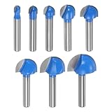 HARFINGTON Router Bit Core Box Set 1/4 Shank 1/10.2 cm 5/40.6 cm 3/20.3 cm 1/5.1 cm 5/20.3 cm 3/10.2 cm 7/20.3 cm 2.5 cm Cutting Dia.Round Nose Router Bit 2 Flutes Carbide Cove Box Cutter for