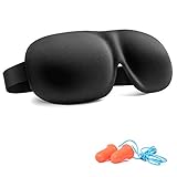 Schlafmaske für Männer & Frauen, Trilancer 3D Schlafbrille Nachtmaske, Memory Schaum Augenabdeckung，Absolute Dunkelheit Augenmaske mit Ohrstöpseln