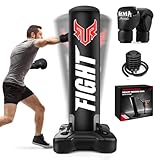 JUOIFIP 175cm Freistehender Boxsack Erwachsene, Standboxsack mit Pumpe und Boxhandschuhe, Boxing Set für Kickboxen Kampfsport MMA Dummy Muay Thai Home Gym Ausbildung