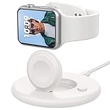 Tragbare Magnetische Ladestation für Apple Watch Series 9/8/7/6/5/4/3/SE/Ultra, Schnellladestation Dock Ständer Magnetische Watch Ladehalterung - Weiß