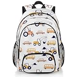 FZDXZJJ Kleinkind-Rucksack, Cartoon-Autotasche, Traktor, Schulbus, Taxi, Schultasche für 2–4 Jahre, Mini-Reise-Pack mit Gurt, Cartoon-Auto