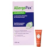 AllergoPax Milbenspray 1x 500 ml I Sprühlösung gegen Hausstaubmilben I mit pflanzlichen Wirkstoffen bei Hausstaub-Allergie I Für Matratzen und Textilien I Spar-Set plus Pharma Perle give-away