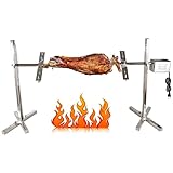 BBQ Elektrische Rotisserie Kit, 15W Großer Automatischer Rotisserie Spieß Grill Edelstahl BBQ Barbecue Betriebener Röster Schweinefleisch Mit Elektromotor Für Picknick Camping Party Karneval