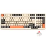 Rii Mechanische Tastatur Kabellos, Gaming Tastatur Bluetooth, Tri-Modi Gaming Tastatur 75 Prozent mit QWERTZ, 20 Arten von Regenbogen-LED-Hintergrundbeleuchtungen (BT5.0 + 2.4GHz + Kabel)