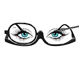 Make-up Brillen Lesebrille, Vergrößernde Drehbare Einzellinsen Schminkbrille, Tragbare Flip Nach Unten Kosmetik Brille Lesehilfe für Frauen, Make-up Essential Werkzeug (Schwarz, 2.5, multiplier_x)