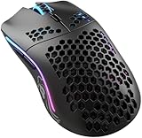 Glorious Gaming Model O Wireless Gaming Mouse – Superleichte 69 g, Wabendesign, RGB-Beleuchtung, beidhändig, verzögerungsfreier 2,4-GHz-Funk, bis zu 71 Stunden Akku – Mattschwarz