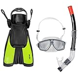 JELEX Deepsea Schnorchel Set mit Flossen (39-43, Grün)
