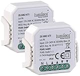 Luminea Home Control Jalousie Aktor: 2er-Set WLAN-Unterputzmodule für smarte Rollladen, App & Sprachbefehl (WLAN Rolladenschalter, WLAN Modul, Unterputz Rolladen)