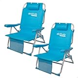 AKTIVE 2er-Pack Multipositions-Klappstühle für Strand, Garten, Terrasse oder Camping, 5 Positionen, 49x58x80 cm, Sitzhöhe 27 cm, Kippschutz, Tragkraft 100 kg, Mit Tragegriffen (85469)