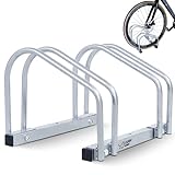 CCLIFE Fahrradständer Boden für 2 Fahrräder mit Reifenbreiten bis 55 mm Eisen Fahrradhalter 40 x 32 x 26 cm