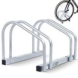 CCLIFE Fahrradständer Boden für 2 Fahrräder mit Reifenbreiten bis 55 mm Eisen Fahrradhalter 40 x 32 x 26 cm