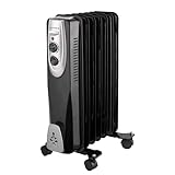 Gutfels HR 32007 sw Öl-Radiator | 3 Heizstufen | 7 Rippen | 1500 Watt Leistung | Schwarz