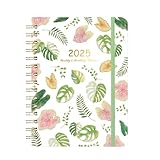 Englischer Notizblock Farbenfrohes Schlichtes Blumendesign Wochenplaner mit Metallspirale für Journaling Sinnvolle Planung als Geschenk Freundebuch Haushaltsbuch Planner Journal Selbstreflexion
