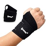 ipow Handgelenkbandagen 2er atmungsaktive Handgelenkstütze, verstellbare Handgelenk Unterstützung für Sport, Fitness & Bodybuilding - Schwarz