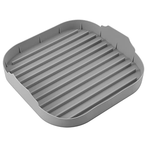 Mikrowellen-Speckkocher, Lebensmittelqualität Silikon Microwave Bacon Cooker für Mikrowelle Silikon-Speckschale (Grau)