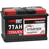 LANGZEIT Autobatterie 12V 77AH 720A/EN Starterbatterie +30% mehr Leistung ersetzt Batterie 74 Ah 70Ah 72Ah 75Ah