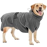 auvstar Hundebademantel,Bademantel Hund,Hunde Bademantel aus Mikrofaser,Hundemantel Hundebekleidung & Zubehör,Super Saugfähiger,Hundebademantel für Große Mittelgroße Kleine Hunde (L)