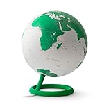 Tecnodidattica Atmosphere Evolve Velvet Giada Globus im skandinavischen Design mit Farblampe, politische Kartographie in englischer Sprache, Durchmesser 30 cm, hergestellt in Italien