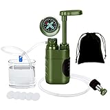 mizikuu Wasserfilter Outdoor, 3000L Survival Camping Wasserfilter Trinkwasser Portable Outdoor Emergency and Survival Gear für Camping, Hiking, Backpacking