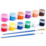 Grtheenumb Acrylfarbenset enthält 2 Streifen Acrylfarbe und 2 Pinsel, Keramikglasurmalereien Kunstartikel für Handwerksmalereien auf Keramik, Holz, Felsen Set