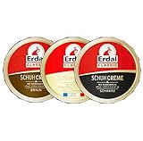 Erdal Schuhcreme Classic, Farben: Schwarz, Alle Farben, Braun, 3x75 ml, 3er Pack - Vorteilspack