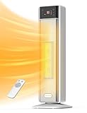 PELONIS Elektrischer Heizlüfter Energiesparend 2000W, Leise Keramik Heizlüfter mit Fernbedienung & Thermostat, 75° Oszillation & 24 Std. Timer, Elektroheizung Heater 58CM für Schlafzimmer