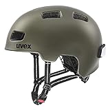 uvex city 4 - leichter City-Helm für Damen und Herren - inkl. LED-Licht - individuelle Größenanpassung - green smoke matt - 55-58 cm