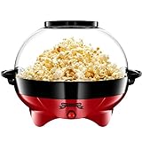Gadgy ® Popcornmaschine l 800W Popcorn Maker mit Antihaftbeschichtung und Abnehmbares Heizfläche l Stille und Schnelle Popcorn Maschinen mit zucker, öl, butter l Groß Inhalt 5 L | Popcorn machine