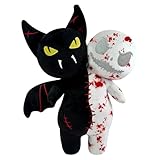 Voodoo -Puppen, 9, 8 in leuchtendem Fledermaus Ghost Halloween Plüschspielzeug, gruseliger weich gefüllter Dual -Kopf -Leuchten im dunklen Fledermaus- und Ghost Plüsch für Kinder Jungen Mädchen und Er
