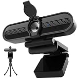 VIZOLINK W4DS Webcam 4K, PC Webcam mit Mikrofon, 78°Sichtfeld, Fester Fokus, Plug&Play, Stativ und Abdeckung, 2K Webcam für Zoom, Skype, Teams, Videoanruf und Konferenz, Mac/ChromeOS/Android