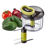 Tefal K13204 Ingenio 5-Sekunden-Zerkleinerer ohne Strom, Fassungsvermögen: 900ml, Multizerkleinerer, Universalzerkleinerer für Gemüse, Obst, Nüsse, Knoblauch, Babynahrung, Schwarz/Grün/Transparent