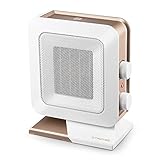TROTEC Keramik Heizlüfter TFC 14 E – Heizleistung 700 W / 1400 W – Elektroheizung mit Thermostat, Raumgröße 20 m² bis 50 m³, weiß