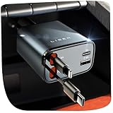 LISEN 4 in 1 Zigarettenanzünder USB C 69W Auto Ladegerät Adapter, Auto Zubehör Reise Gadgets, Travel Essentials Camping Zubehör Car Accessoires für iPhone 16 Pro Max, Galaxy S25 Ultra