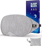 Mavogel Schlafmaske aus Baumwolle - Aktualisiertes Design, Light Blocking mit verstellbarem Nasensteg, weiche und bequeme, Schlafbrille für Herren und Frauen, für Schichtarbeit, inklusive Reisetasche