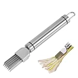 lasuroa Frühlingszwiebelschneider, Edelstahl Schneidseide Messer Frühlingszwiebel Schredder mit Mehreren Klingen Praktisches Küchenschneidewerkzeug für Gemüse Zwiebeln Knoblauch und Schnittlauch