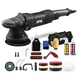 SPTA Auto Poliermaschine, 780W Exzenterpolierer, 6 Variable Geschwindigkeit, mit 125mm und150mm Polierschwamm, Abnehmbarer D-Griff und Seitengriff, 4M Kabel, zum Polieren von Auto, Boot, Motorrad