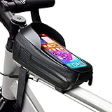 AUGOOL Rahmentasche Fahrrad Handytasche Oberrohrtasche Handyhalterung für Smartphone unter 6,7 Zoll Große Kapazität mit TPU Sensitivem Touchscreen ideal zur Navigation für Montainbikes, Rennrad, Ebike