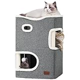 YITAHOME Katzenhaus Indoor, Katzenbett für Indoor-Katzen, Katzentonne, Katzenhöhle, Kratzbaum Klein, Katzenmöbel, Katzenbett Höhle, katzenhöhlen, Katzenbetten (Grau)