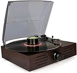 HCZKIUJY Vintage-Plattenspieler, Vinyl-Plattenspieler, tragbarer Stereo-Plattenspieler mit 3 Geschwindigkeiten und eingebauten Lautsprechern, Audio-Vintage-Multifunktions-LP-Plattenspieler-Radio