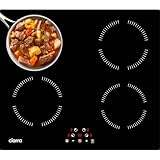 Ciarra CABBIH4-A Einbau Induktionskochfeld 60cm 4 Zonen Kochfeld Induktion mit Timer Touch-Bedienung 4 Platten 9 Leistungsstufen Induktionskochplatte 6000W