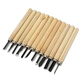 GCYEIDMA Stechbeitel Set 12-teiliges professionelles Holzschnitz-Meißelmesser-Handwerkzeug-Set for grundlegende detaillierte Schnitzereien von Holzarbeitern Schnitzset