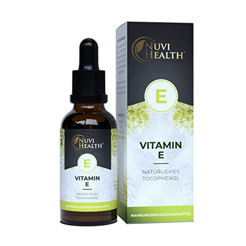Vitamin E - 100 I.E - 500 Tropfen = 50 ML - Premium: Natürliches bioaktives D-alpha-Tocopherol aus Sonnenblumenkernen - Hochdosiert - Vegan - Laborgeprüft