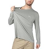 Coevals Club UV Shirt Langarmshirt Herren UPF 50 + UV-Sonnenschutz Outdoor Langarm T-Shirt Rashguard Leichtgewicht schnell trocken für Wandern Laufen Schwimmen(Grau 1# L)