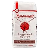 Rosenmehl - Premium Roggenmehl Typ 1150 kräftig im Geschmack 1000 g - Ideal für Roggen- und Mischbrot sowie Semmeln - Feines Qualitäts-Mehl zum Backen und Kochen (naturbelassen)
