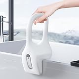 Badewanne Einstiegshilfe für Senioren – Badewanneneinstiegshilfe aus PE-Blasformmaterial mit Befestigung ohne Bohren, Griffstange für Wannen Rand mit Gummipolster für Senioren, Schwangere, Kinder