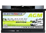 Electronicx Wohnwagen AGM Batterie 100Ah 12V - Mover Solarbatterie Camping Solar Akku batterien wohnmobil solaranlage deep-cycle-batterien camper 100 Ah Akkus